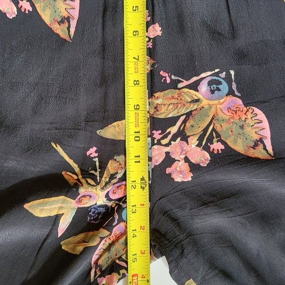 Everly Black Floral Trousers Pants,size S - Picture 4 of 8